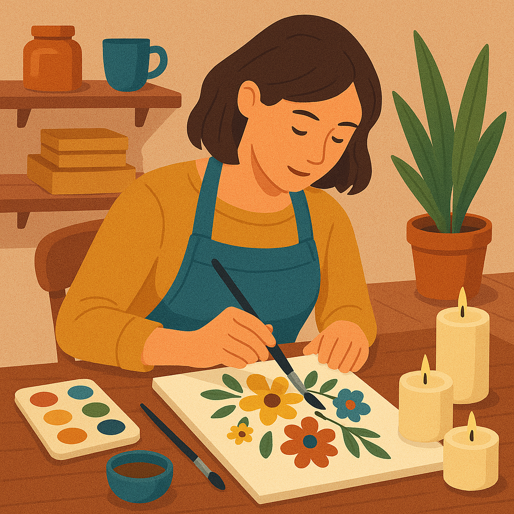 artist crafting handmade items