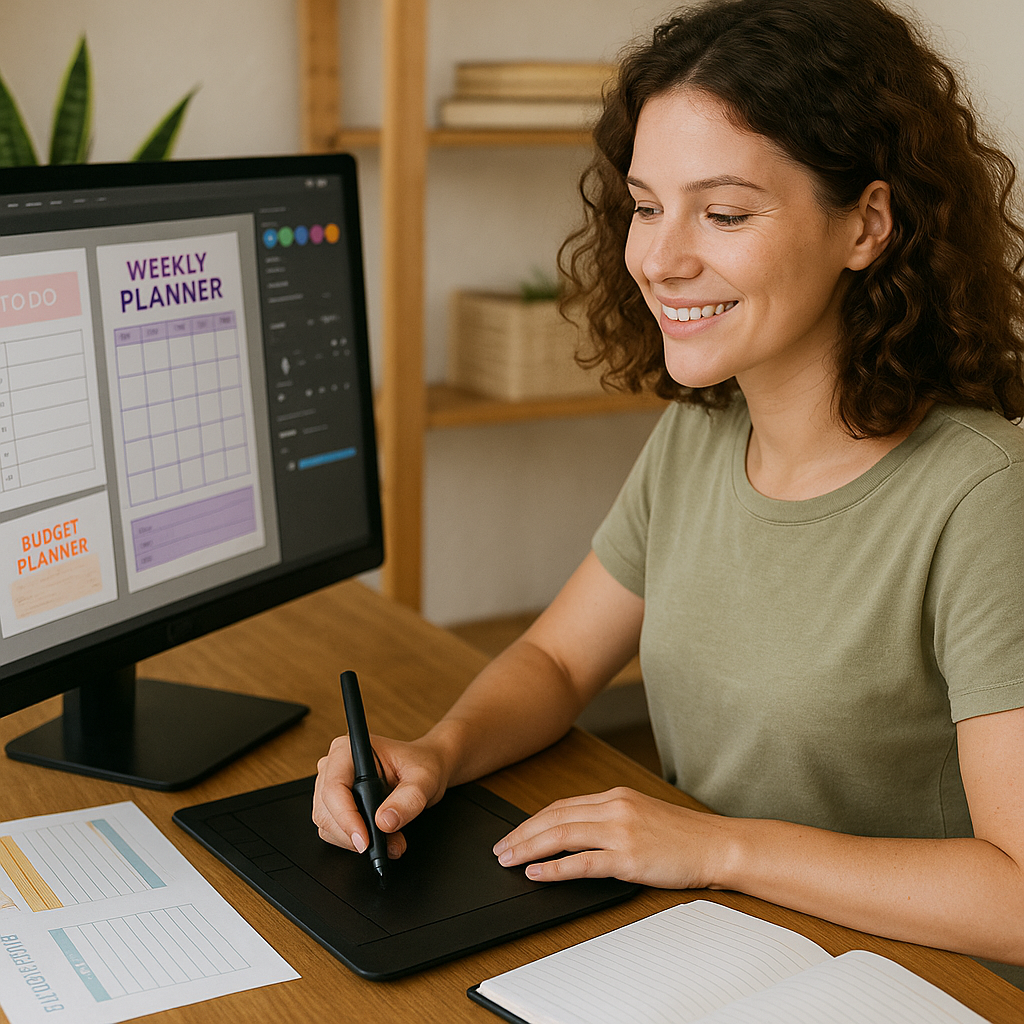 designer creating digital printables